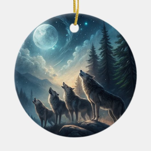 Wolven Keramisch Ornament (Voorkant)