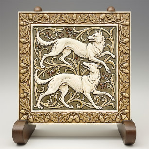 Wolven Kunst & Ambachtelijke Muurdecoratie Art Nou Tegeltje