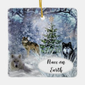 Wolven met Kerstmis en Ornament Winter Wonderland (Voorkant)