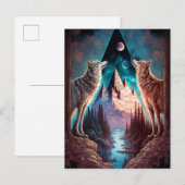 Wolven Mountain Visionary Fantasy Art Briefkaart (Voorkant / Achterkant)