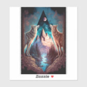 Wolven Mountain Visionary Fantasy Art Sticker (Vel)