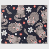 Wolven op een donkere achtergrond cadeaupapier (Vlak)