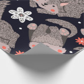 Wolven op een donkere achtergrond cadeaupapier (Hoek)