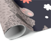 Wolven op een donkere achtergrond cadeaupapier (Rol Hoek)