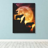 Wolven Peak gewikkeld canvas Afdruk (Insitu (Houten vloer))