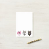 Wolven Post-it® Notes (Op bureau)