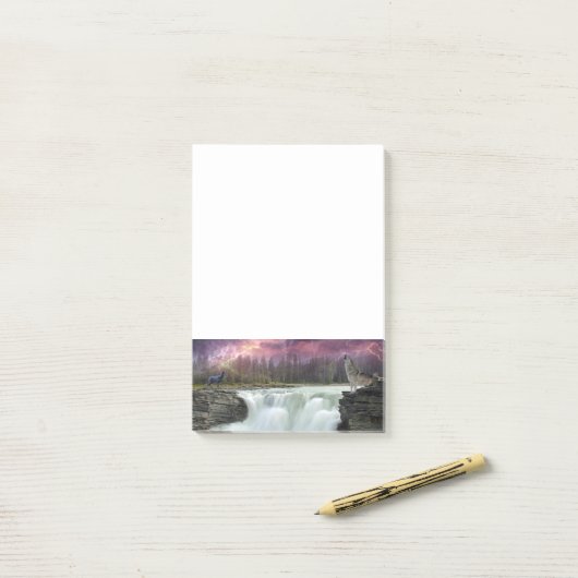 Wolven Post-it® Notes (Op bureau)