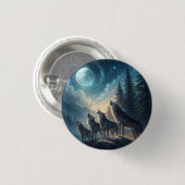 Wolven Ronde Button 3,2 Cm (Voorkant /achterkant)