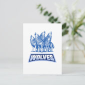 Wolven Sierkussen Briefkaart (Staand voorkant)