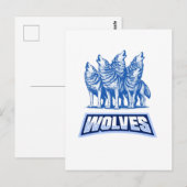 Wolven Sierkussen Briefkaart (Voorkant / Achterkant)
