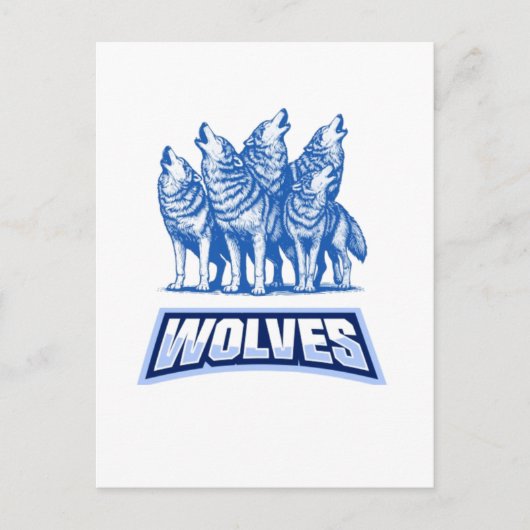 Wolven Sierkussen Briefkaart (Voorkant)
