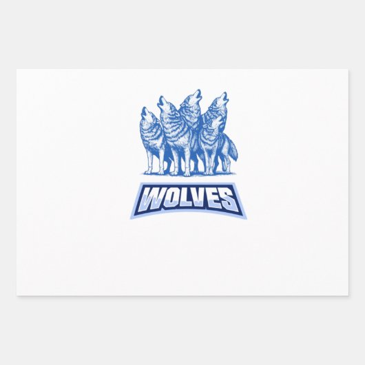 Wolven Sierkussen Inpakpapier Vel (Voorkant)
