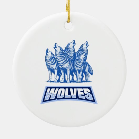 Wolven Sierkussen Keramisch Ornament (Achterkant)