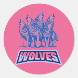 Wolven Sierkussen Ronde Sticker
