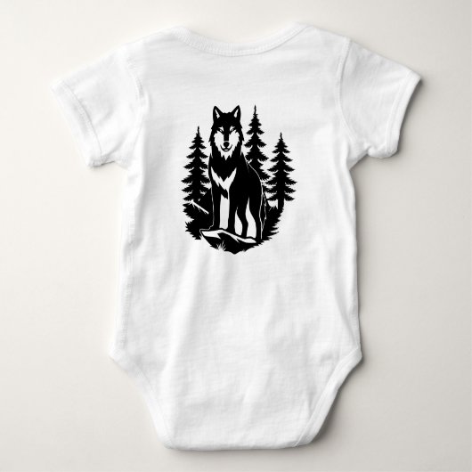Wolven Silhouet in Bos Romper (Achterkant)