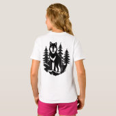 Wolven Silhouet in Bos T-shirt (Achterkant volledig)
