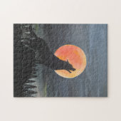 Wolven Silhouet Schilderij van Alfred Fox Legpuzzel (Horizontaal)