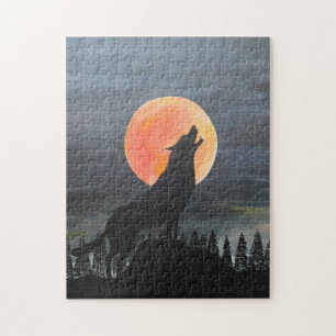 Wolven Silhouet Schilderij van Alfred Fox Legpuzzel