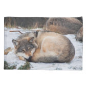 Wolven slapen kussensloop (Achterkant)