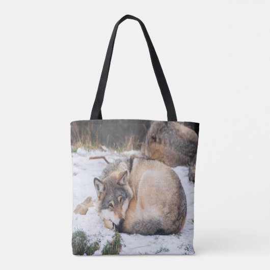 Wolven slapen tote bag (Achterkant)