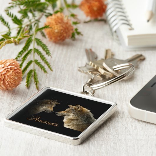 Wolven Sleutelhanger (Zijkant)