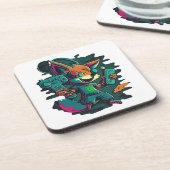 Wolven spelen spelletjes bier onderzetter (Linkerzijde)