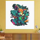 Wolven spelen spelletjes canvas afdruk (Insitu (Woonkamer))