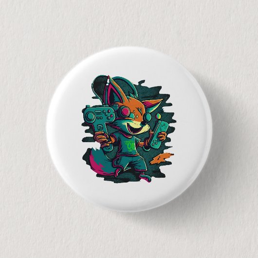 Wolven spelen spelletjes ronde button 3,2 cm (Voorkant)