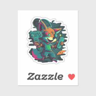 Wolven spelen spelletjes sticker