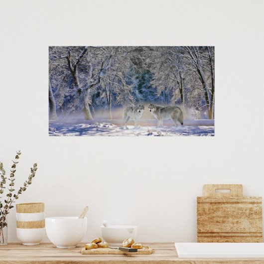 Wolven van geelsteen poster (Keuken)