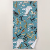 Wolven van het World Turquoise-patroon Strandlaken (Voorkant)