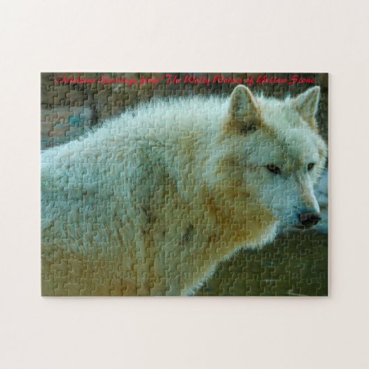 Wolven van Yellowstone. Kerstgroeten Legpuzzel (Horizontaal)