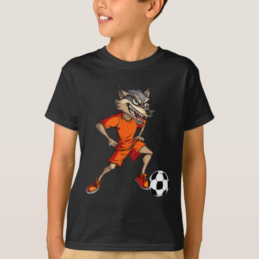 Wolven Voetbal Voetballer Wolf T-shirt (Voorkant)