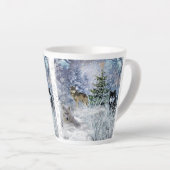Wolven voor kerstcollage Kunst Latte Mok (Rechterhoek)