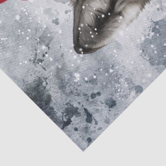 Wolven Waterverf Kerstmispapier Tissuepapier (Detail)