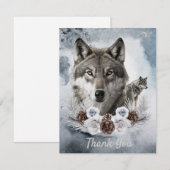 Wolven Waterverf Winter Bedankkaart (Voorkant / Achterkant)
