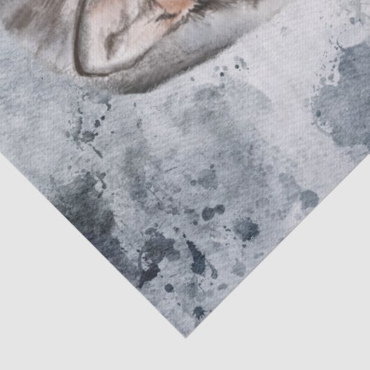 Wolven Waterverf Winter Kerstmis Tissuepapier (Detail)