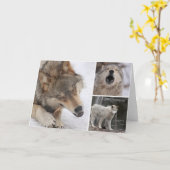 Wolven - Wenskaart - Blank binnenin Kaart (Gele Bloem)