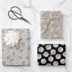 Wolven Winter Sneeuw Schilderen Originele Wildlife Inpakpapier Vel