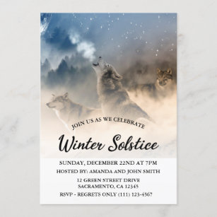 Wolven Winter Solstice Celebration Kaart