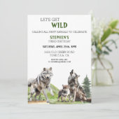 Wolven Wolf Cup Puppy Wild Verjaardag Kaart (Staand voorkant)