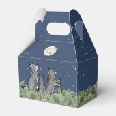 Wolven Wolf Howling in Moon, Nacht sterren Animal Bedankdoosjes (Achterkant)