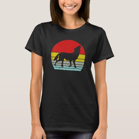  Wolven Wolf Retro Wolven Wolf Silhouet T-shirt (Voorkant)