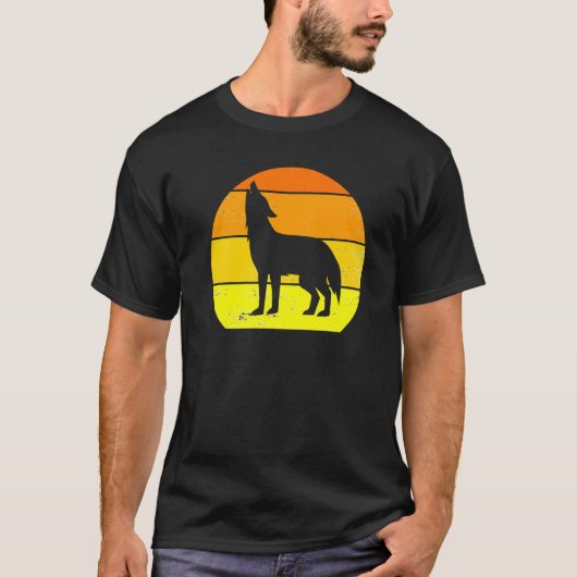  Wolven Wolf Retro Wolven Wolf Silhouet T-shirt (Voorkant)
