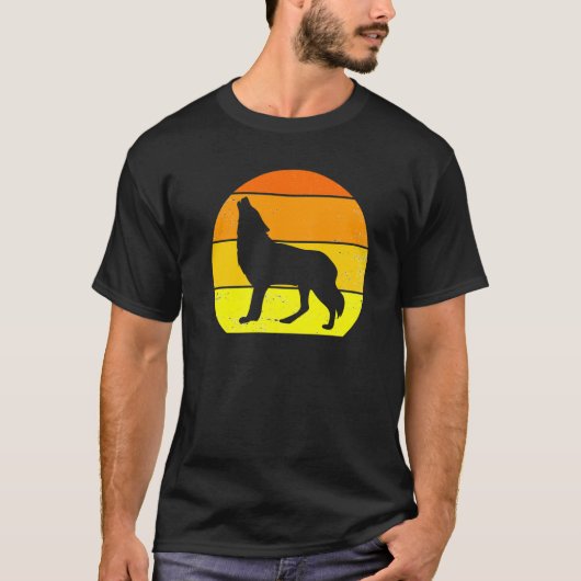 Wolven Wolf Retro Wolves Wolf Silhouette A T-shirt (Voorkant)