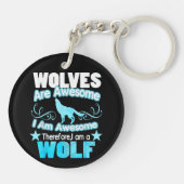 Wolven zijn geweldig Ik ben geweldig Grappige Wolf Sleutelhanger (Achterkant)