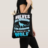 Wolven zijn Geweldig Ik ben Geweldig Grappige Wolf Tote Bag (Dichtbij)