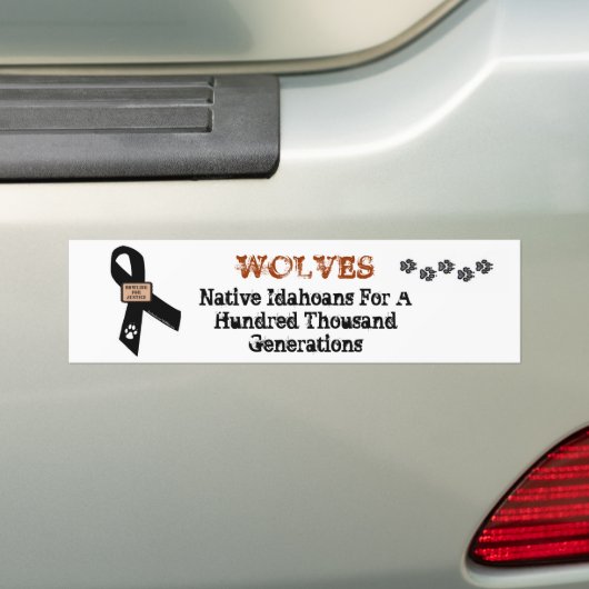 Wolven zijn inheemse Idahoans. Bumpersticker (Op auto)
