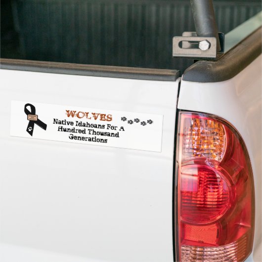 Wolven zijn inheemse Idahoans. Bumpersticker (Op Truck)