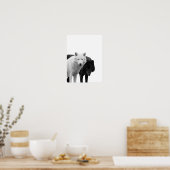 Wolven Zwart Wit Blokhut Rustiek Foto Poster (Keuken)